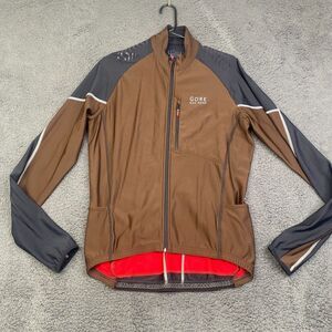 Gore Bike Wear Cycling Jersey Adult L Brown Full Zip Long Sleeve Jacket
